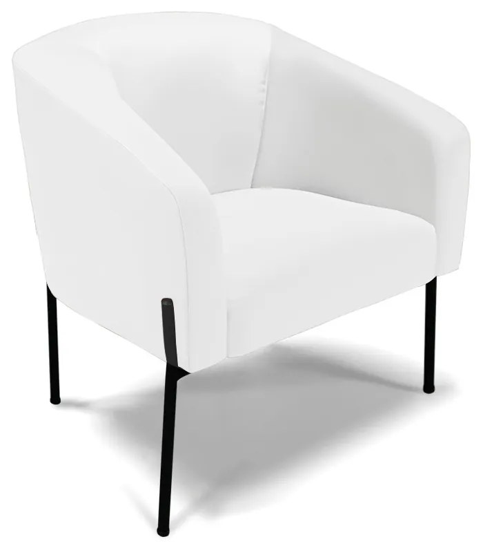 Namoradeira e 2 Poltronas Pé de Ferro Preto Stella Sintético D03 - D'Rossi - Branco