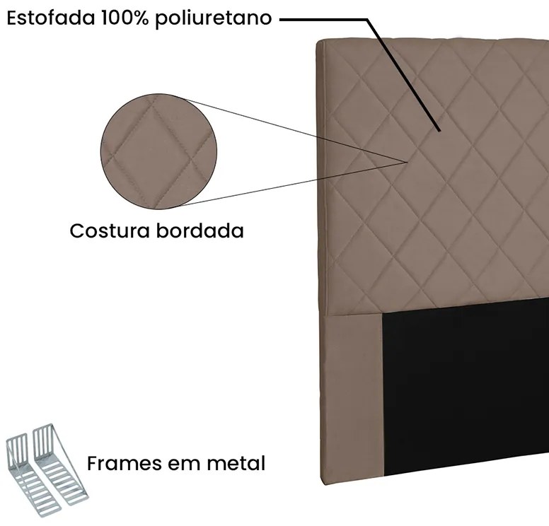 Cabeceira Cama Box Solteiro 90cm Esmeralda Suede Caramelo - Sheep Estofados - Marrom