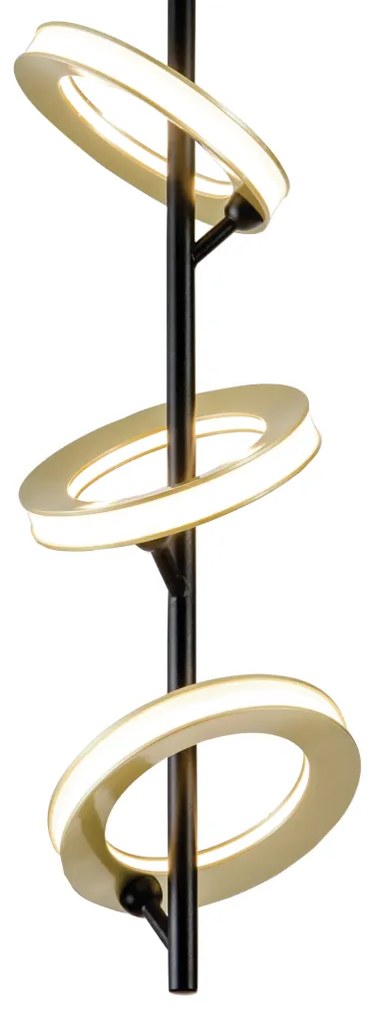Pendente Anillo 20X61Cm Vertical Led 40W 3000K Bivolt Alumínio Preto E...