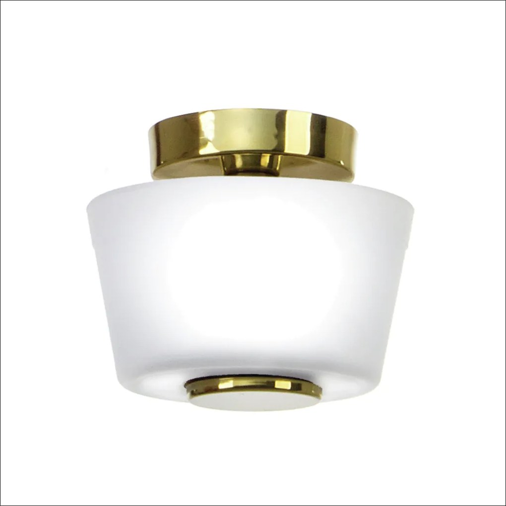 Plafon Shep 11X13X13Cm Ponteira Vidro Metal Alumínio 02Xg9 - Old Artis... (DOURADO BRILHO)