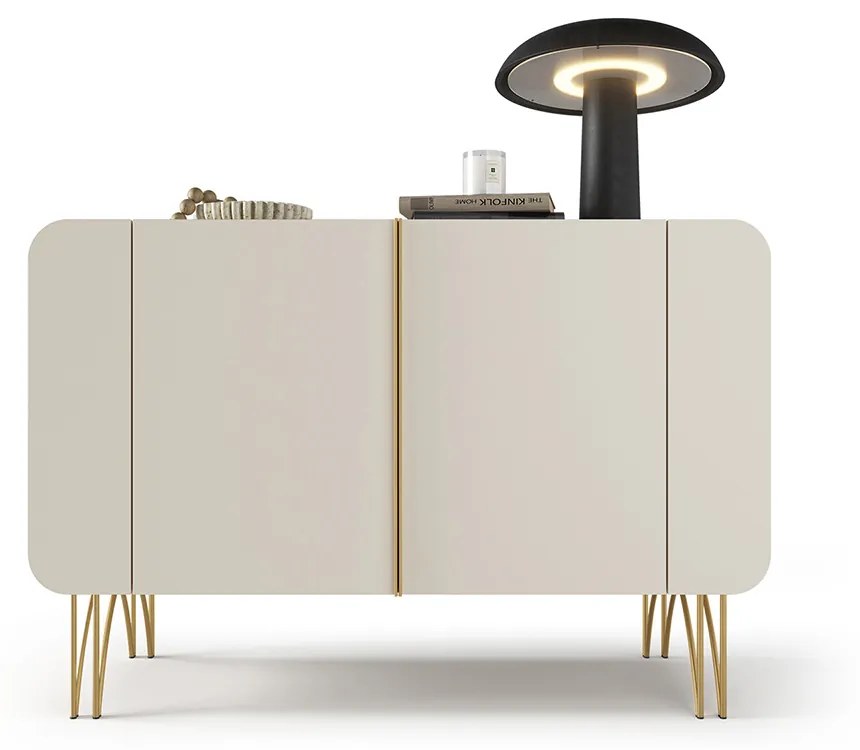 Balcão Aparador Buffet Pé Metal Lossy H01 - D'Rossi - Off White