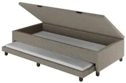 Bicama Box Baú Solteirão 96x203cm Samy S05 Linho Marrom - Mpozenato