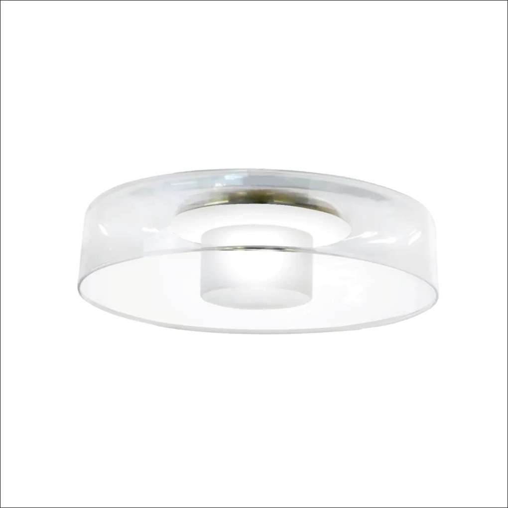 Arandela Bol Ø25,5X09Cm Vidro E Metal Alumínio 01Xled 5,5W 2700K - Old... (COBRE FOSCO, CRISTAL (Transparente))