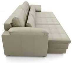 Sofá Retrátil 4 Lugares Para Sala 332cm Dijon Couro Creme S07 - Mpozen