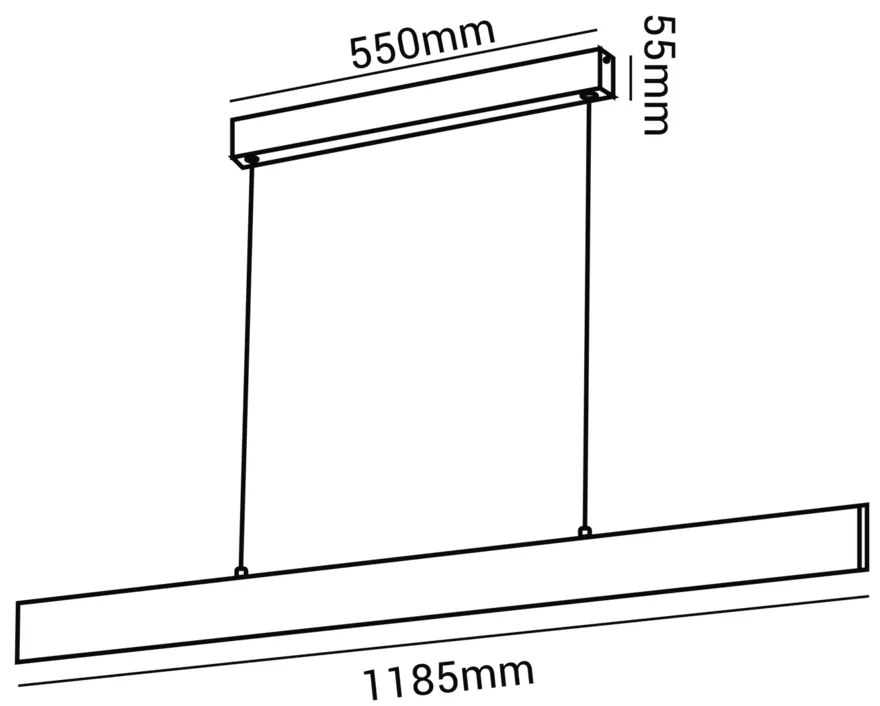 Pendente Matrix 30W Led 4000K Ip20 Preto Bivolt 118,5X150Cm | Opus Dn... (Preto)