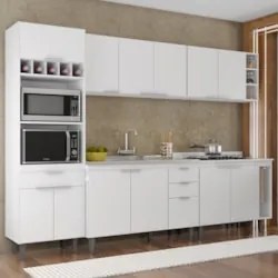 Armário de Cozinha CP07 Com Pia 120cm Pérola Z34 Branco - Mpozenat