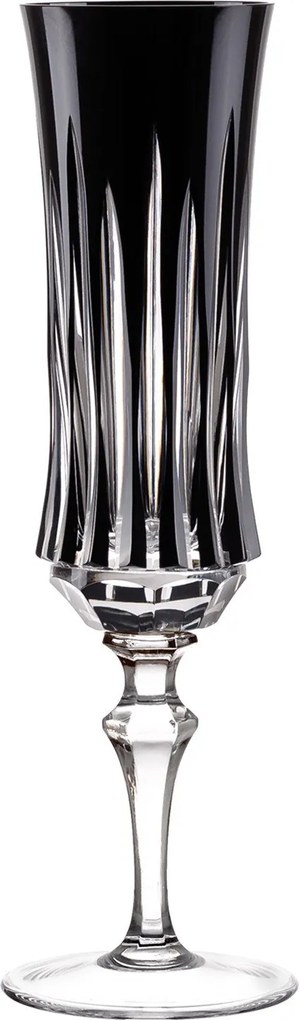 Taça de Cristal Lapidado p/ Champagne - Preto - 66  Preto - 66
