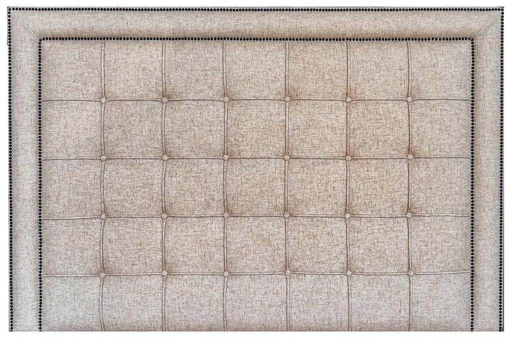 Cabeceira Botonê G com Tachas - Crua - Tecido Tressé Nude  Kleiner