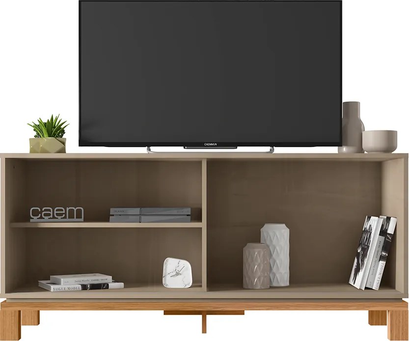 Rack Bancada Tv Para Sala de Estar 136cm Visari C01 - D'Rossi - Marrom/Freijó