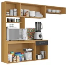 Armário de Cozinha Compacta 180cm Maxyn Cinamomo/Grafite A15 - Mpozena