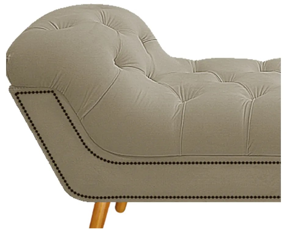 Calçadeira Estofada Veneza 140 cm Casal Linho Bege - ADJ Decor