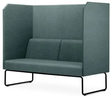 Sofa Privativo Pix com Divisoria e Assento Mescla Verde Base Aco Preto - 55075 Sun House