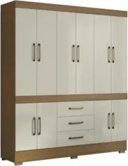 Guarda Roupa Casal 180cm 10 Portas Deno Atacama/Areia A15 - Mpozenato