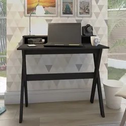 Escrivaninha Mesa para Computador Retrô 3 Nichos Itália Preto Artany
