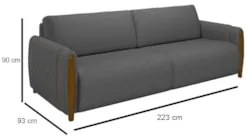 Conjunto Sofá 3 Lugares 223cm e Poltrona 98cm Amaranto Z32 Linho Cinza