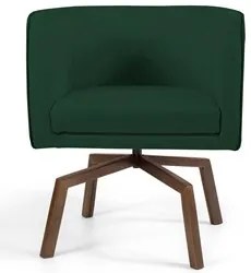 Kit 2 Poltronas Decorativas Base Ka Madeira Betina C-117 Linho Verde M