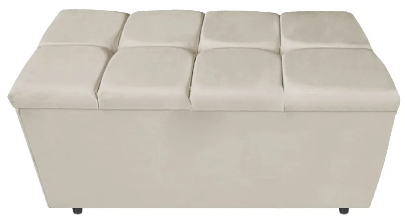 Calçadeira Estofada Manchester 90 cm Solteiro Suede Bege - ADJ Decor