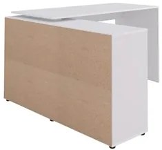 Mesa Escrivaninha em L Eron e Gaveteiro com Rodízios Mity A06 Branco -