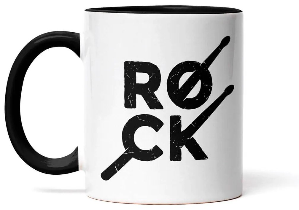 Kit Copo Térmico Com Abridor e Caneca Rock Baquetas Preto