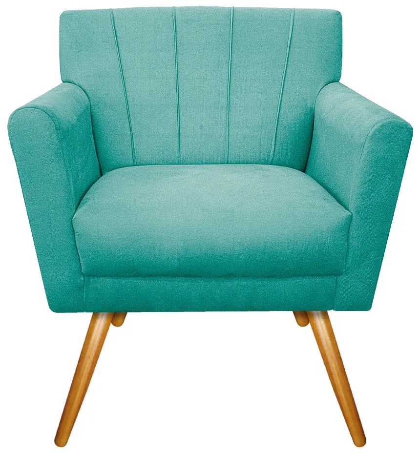 kit 02 Poltronas Laura Palito Mel Suede Azul Tiffany - ADJ Decor