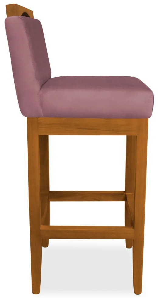 Banqueta Decorativa Elis Veludo Rose