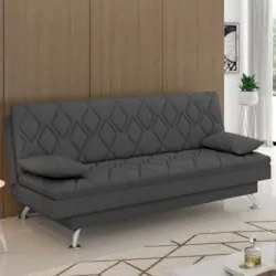 Sofá Cama para Sala de Estar Quarto 193cm Bela Z32 Linho Grafite - Mpo