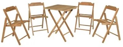 Conjunto de Cadeiras e Mesa de Madeira Tramontina Beer Dobrável Envernizado 5 Peças