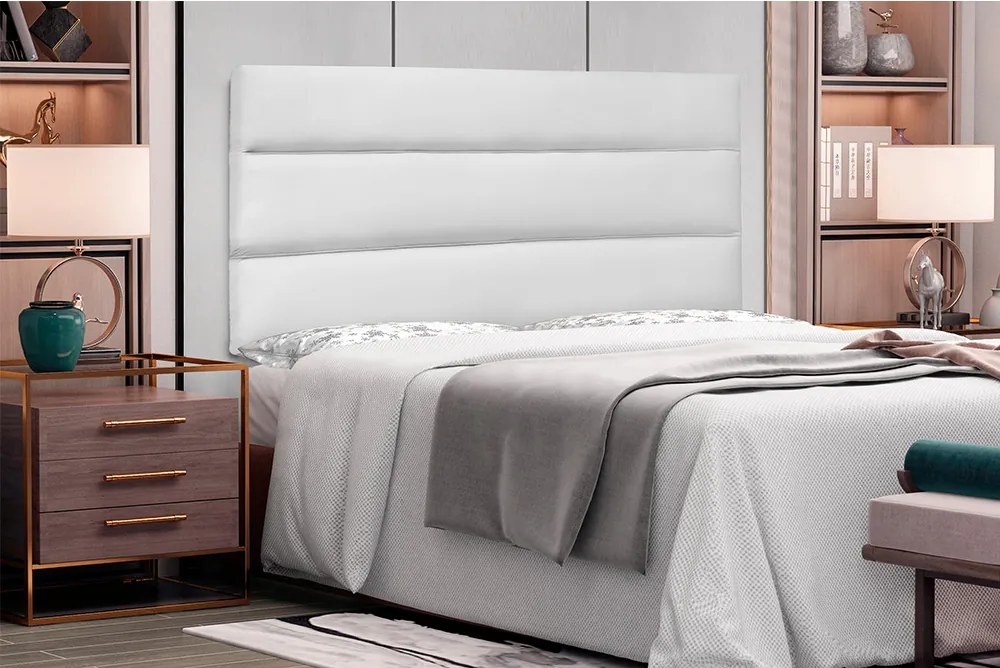Painel La Italiana Para Cama Box Casal 140 cm Corino S04 - D'Rossi  - Branco