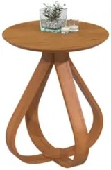 Mesa Lateral Apoio Para Sala Pé de Madeira Samba Cinamomo E05 - Mpozen