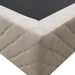 Base Box para Cama Casal 138x188cm Liz S05 Suede Bordado Bege - Mpozen