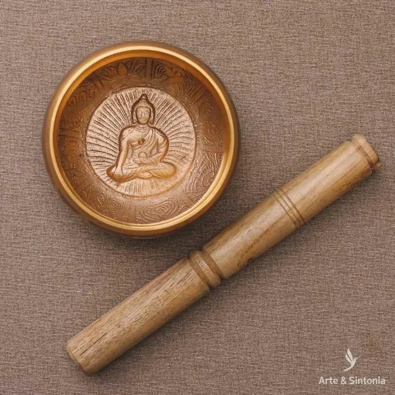 Tigela Tibetana Orin Gold Envelhecido