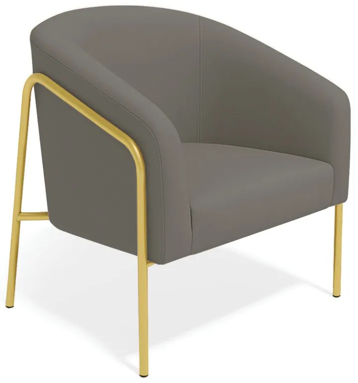 Poltrona Sala Industrial Alta Dourado Stella Suede D03 - D'Rossi - Grafite
