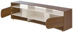 Rack Tv 86 Pol 220cm com 2 Portas Reno Cedro/Off White A09 - Mpozenato