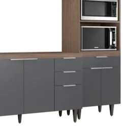 Armário de Cozinha CP02 Para Pia 150cm Pérola Z34 Freijó/Grafite - Mpo