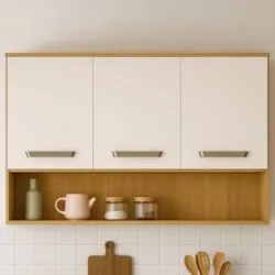 Armário de Cozinha Aéreo 120cm Rita Freijó/Off Acetinado Z44 - Mpozena