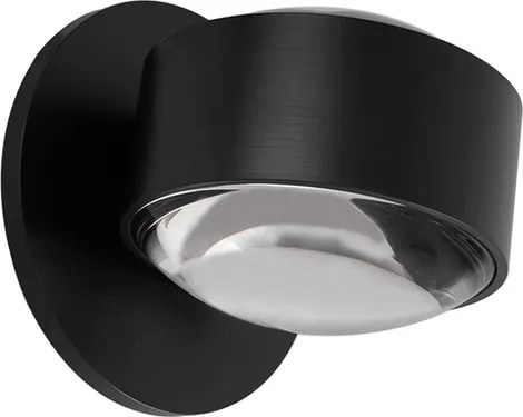 Arandela Led Vidro Alumínio Preto 8w 75° 3000k Effect