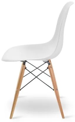 Cadeira Sala de Jantar kit2 Eiffel Eames Base Madeira Branco R02 - D'Rossi