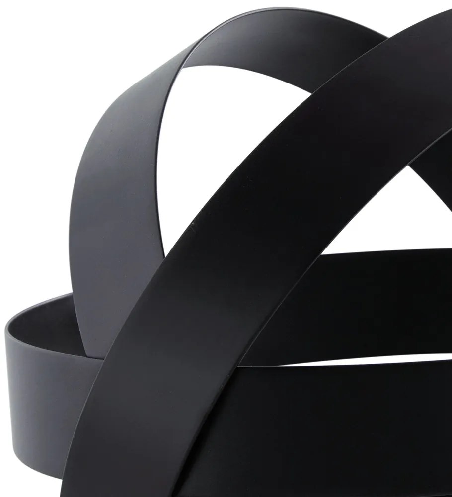 Escultura de Esfera Decorativa Preto Em Metal 13 Cm - D'Rossi