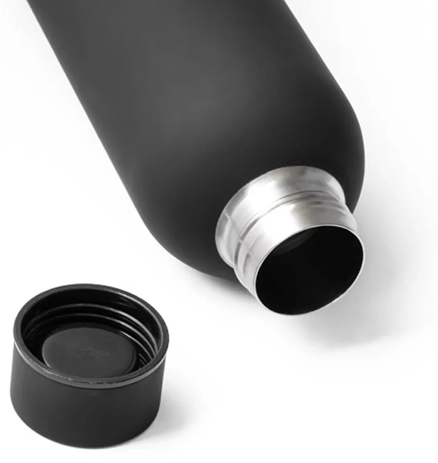 Squeeze Emborrachado Aço Inox 550ml - Preto