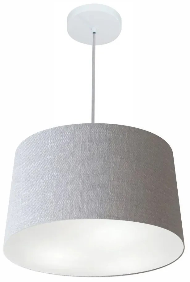 Lustre Pendente Cone Md-4247 Cúpula em Tecido 30/45x40cm Rustico Cinza - Bivolt