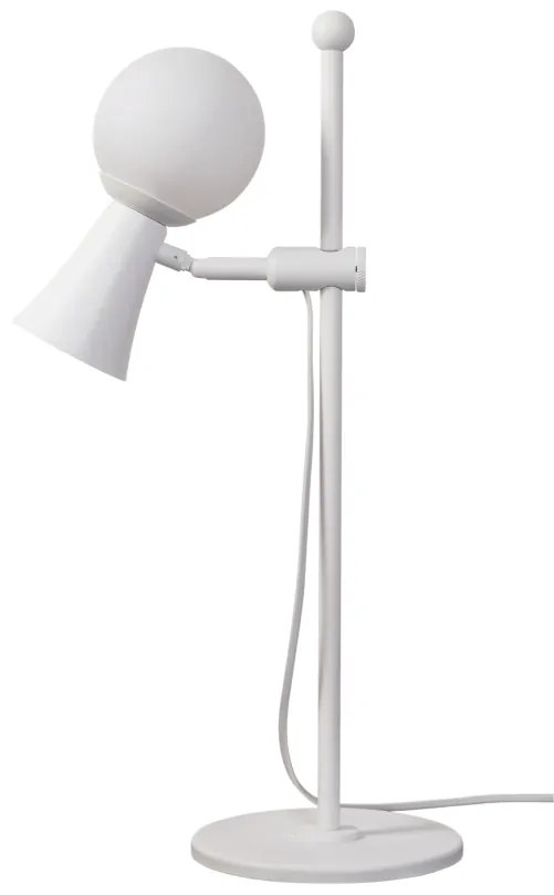 Abajur Dirham Regulável 15,5X24,4X47,7Cm 1Xg9 + 1Xmr16 Alumínio E Glob... (BT - Branco Texturizado, TRANSPARENTE)
