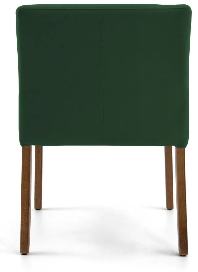 Poltrona Decorativa Sala de Estar Pés Madeira Vicenza Veludo Verde G15 - Gran Belo