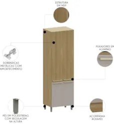 Paneleiro de Cozinha 4 Portas 70cm Mirella Freijó/Cinammon L01 - Mpoze