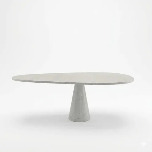 Mesa de Jantar Orgânica Forma Concreto Branco