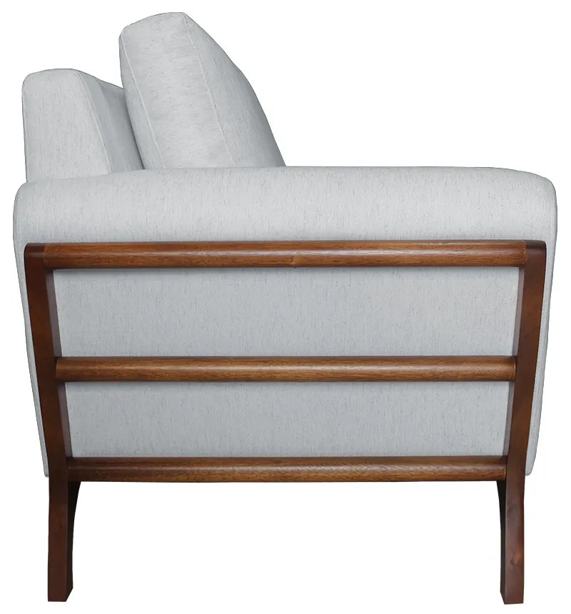 Poltrona Decorativa Sabrina Linho Cinza