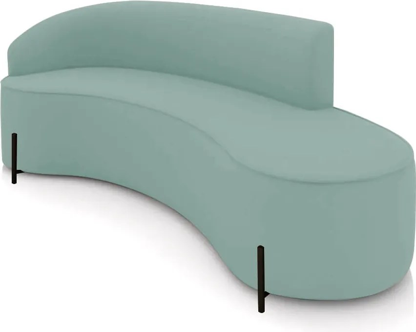 Sofá 4 Lugares Orgânico 220cm Pé Preto Morgan Veludo/Cotelê - Menta