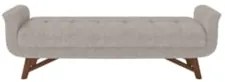 Puff Recamier Calçadeira 140cm Base Madeira Neville Z37 Linho Cru - Mp