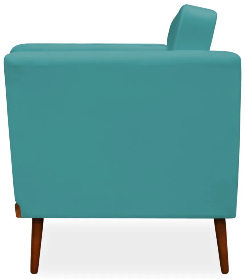 Poltrona Decorativa Siena Veludo Azul Tiffany