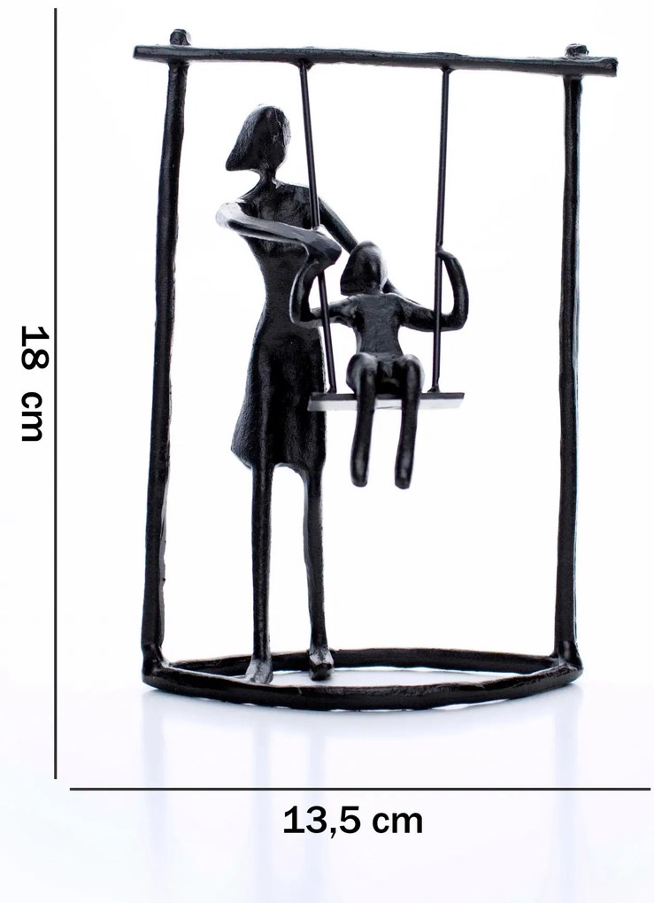 Escultura Decorativa Em Metal Preto Balanço 18x13,5 Cm - D'Rossi