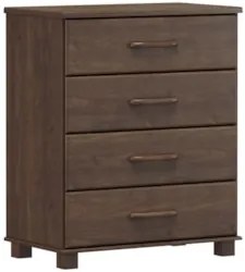 Cômoda Para Quarto 85cm 4 Gavetas Pé Madeira Eduarda Café F07 - Mpozen